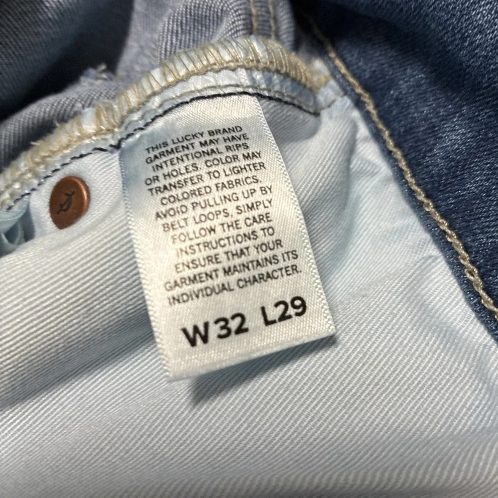 Lucky Brand 223 Straight Jeans Mens 32x29 Blue Medium Wash Stretch‎ Denim Pants